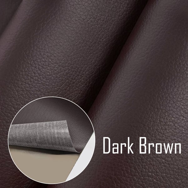 Selvklebende lappesaker i syntetisk lær 50x138 cm DarkBrown