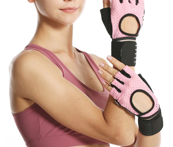Harjoitushanskat rannetuella Pink M