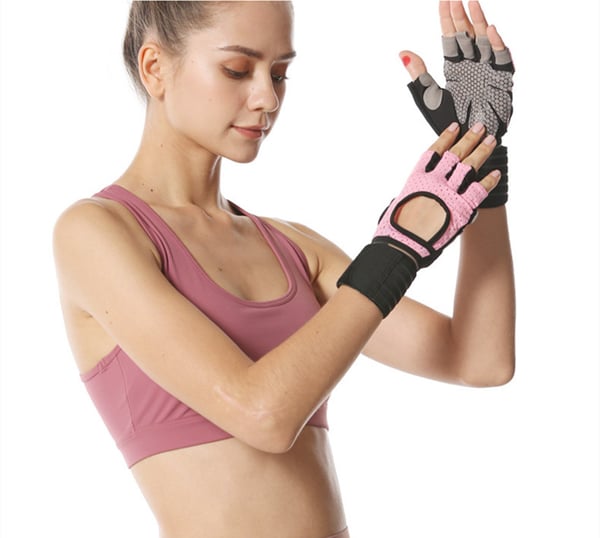 Harjoitushanskat rannetuella Pink M