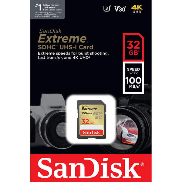 SDHC Extreme 32GB 100MB/s UHS-I C10 V30 U3