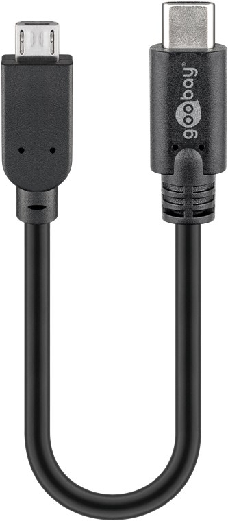 USB-C™ til Micro-B-kabel, OTG, 0,2 m, sort USB-C™ til Micro-B-kabel, OTG, 0,2 m, sort