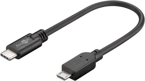USB-C™ till Micro-B-kabel, OTG, 0,2 m, svart