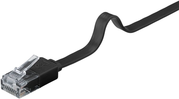 CAT 6 platt patchkabel, U/UTP, svart