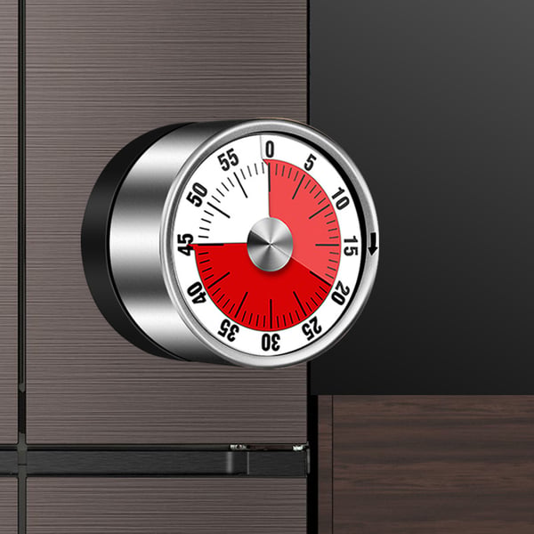 Magnetisk mekanisk timer/nedtællingsur Silver