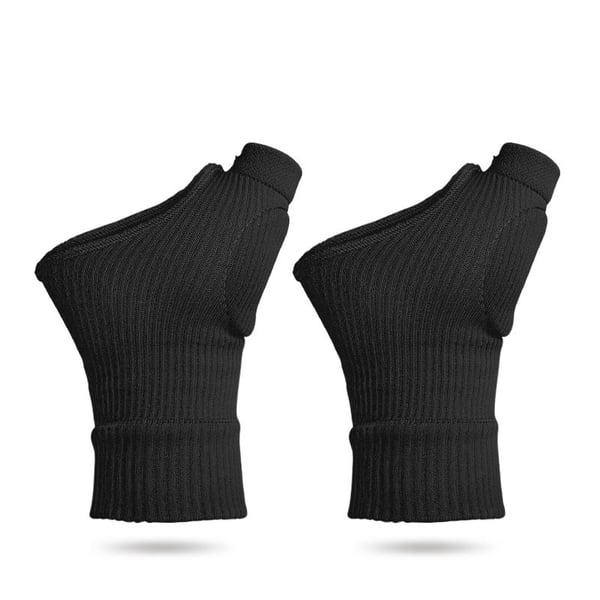 Tommelfingerhandsker, håndledsstøtte, fingerløse handsker 1 par Black L