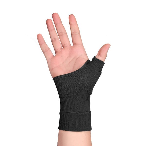 Tommelfingerhandsker, håndledsstøtte, fingerløse handsker 1 par Black L