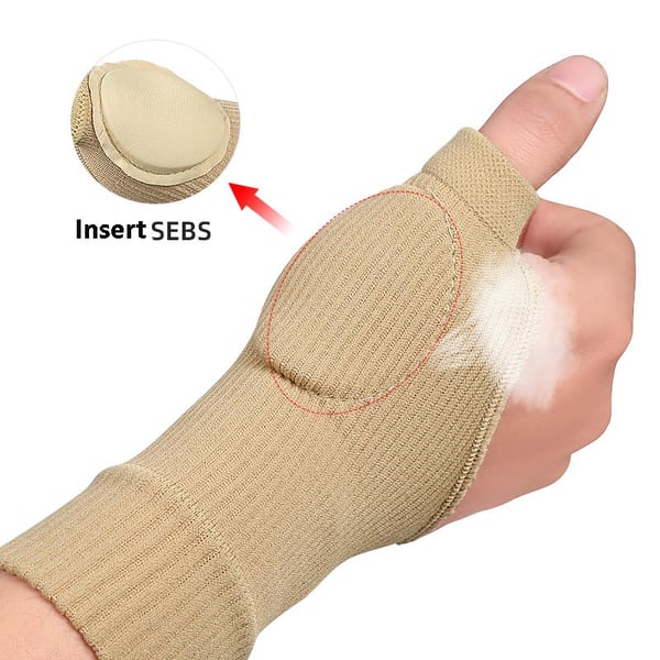 Tommelfingerhandsker, håndledsstøtte, fingerløse handsker 1 par Black L