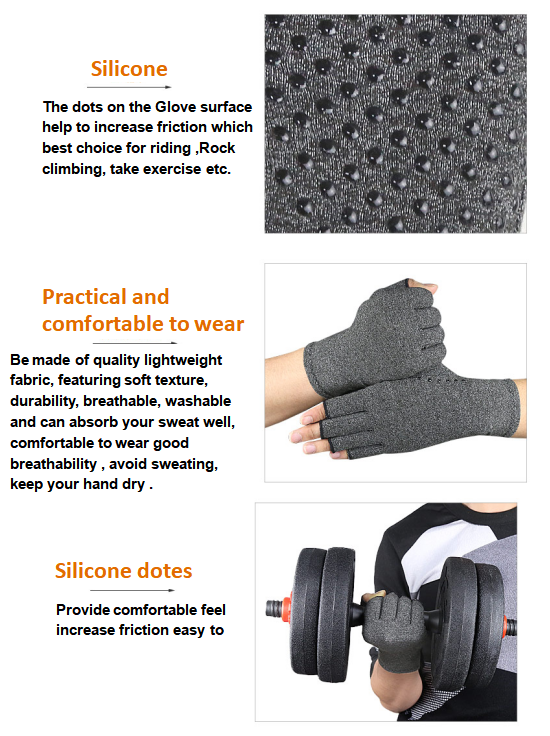 Fingerlösa Kompressionshandskar, 1 Par Black S