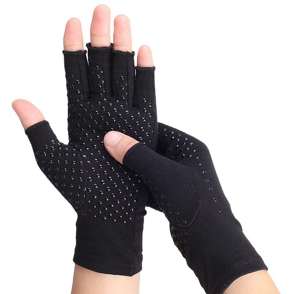 Puristushanskat, puolisormi 1 pari Black S