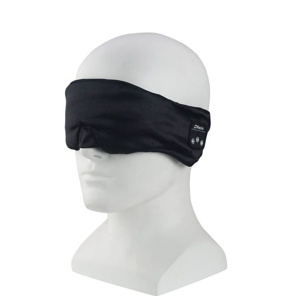 Nukkumiseen sopivat kuulokkeet langaton Bluetooth 3D kasvomaski stereokaiuttimilla Black