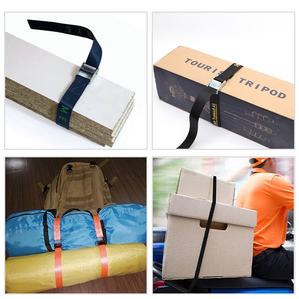 Kiristyshihnat 4 kpl Black 7 m