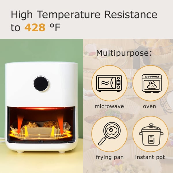 Air Fryer engangspapir 50-pakning Nature 20 cm