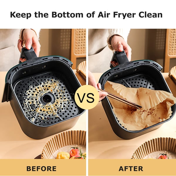Engangsformer for Air Fryer frityrkoker 20x20 cm 100 stk. Nature