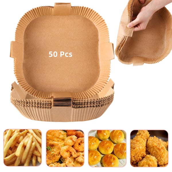 Air Fryer engångspapper med handtag 50-pack Nature 20 cm