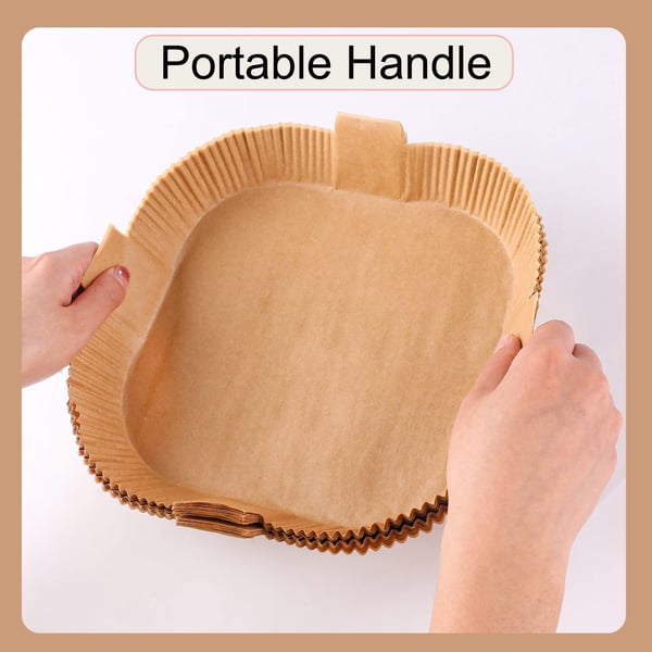 Engangsformer til Airfryer av papir med håndtak, 50-pakning Nature 20 cm