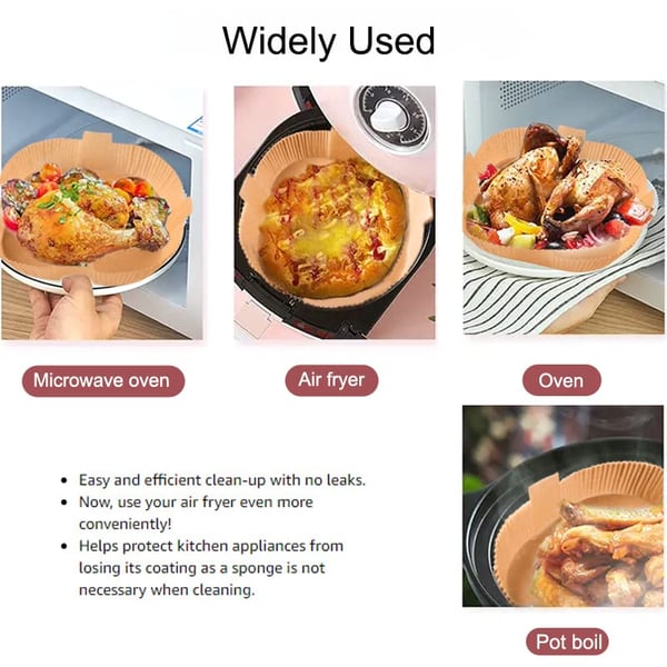Engangsformer for frityrkoker og airfryer, 100 stk. Nature 20 cm