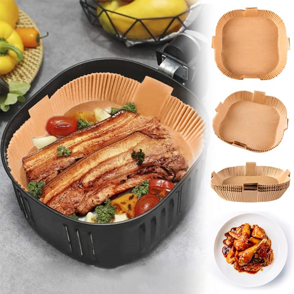 Engangsformer for frityrkoker og airfryer, 100 stk. Nature 20 cm