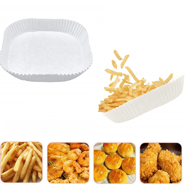 Engangs Air Fryer papirfôr non-stick 50-pak White 20 cm