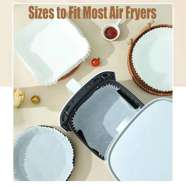 Air Fryer engangspapir med håndtak for frityrkokere 100 stk White 20 cm