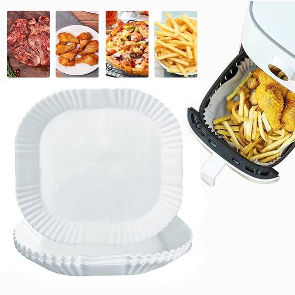 Air Fryer engangspapir med håndtak for frityrkokere 100 stk White 20 cm