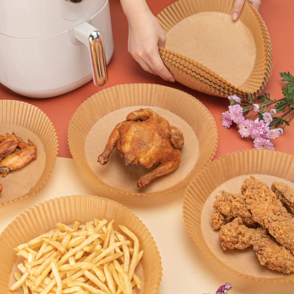 Air Fryer engangspapir for frityrkokere 20 cm 100 stk Nature