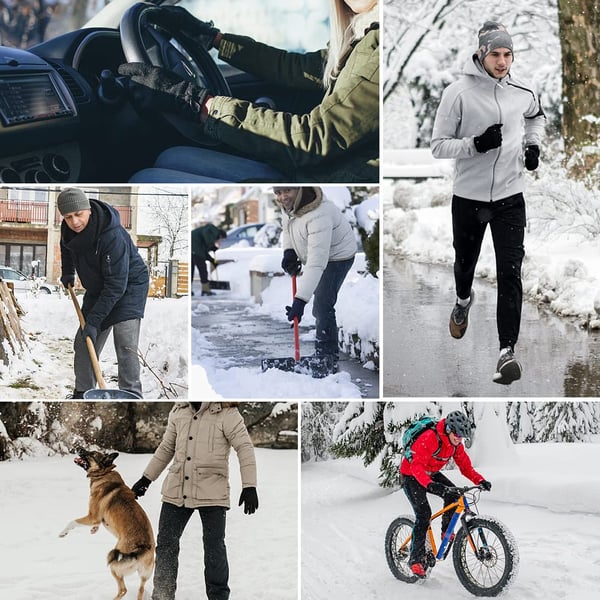 Lämpimät talvihanskat kosketuksella Grey S