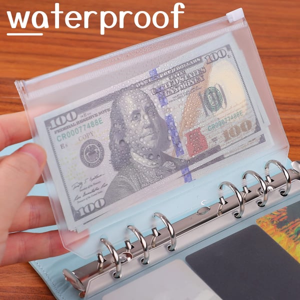 Plastlommer for A6-permer med 6 ringer, 12 stk. Transparent