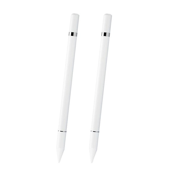 2 in 1 Stylus-kynä kirjoitustoiminnolla Valkoinen 2-pack