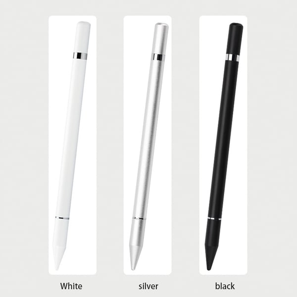 2 i 1 Stylus pen med skrivefunktion Hvid 2-pack