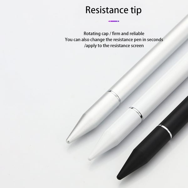 2 i 1 Stylus pen med skrivefunktion Hvid 2-pack
