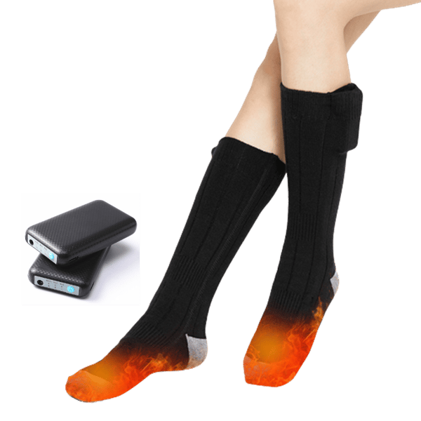 Batteriopvarmede sokker til såler/vrist 4000 mAh Black S