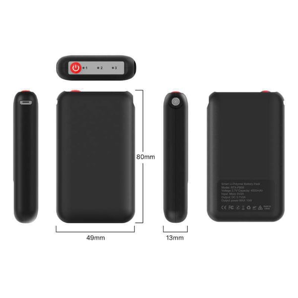 Akkulämmitteiset sukat 4000 mAh Black M