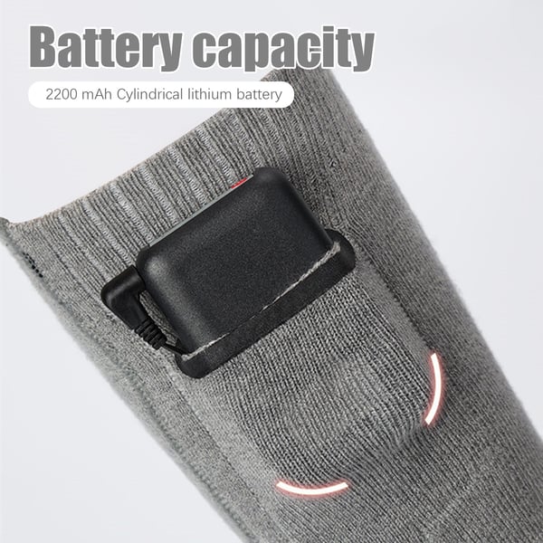 Akkulämmitteiset sukat 2200 mAh Grey
