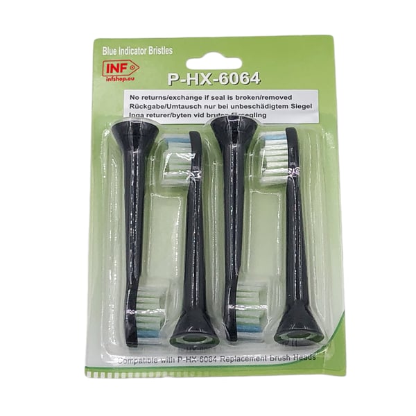 Udskiftningsbørstehoveder 4-pak Black Philips HX6064