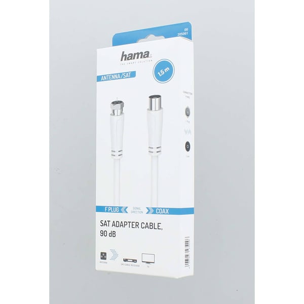 Antennekabel SAT 90dB F-Coax Hvit 1,5m