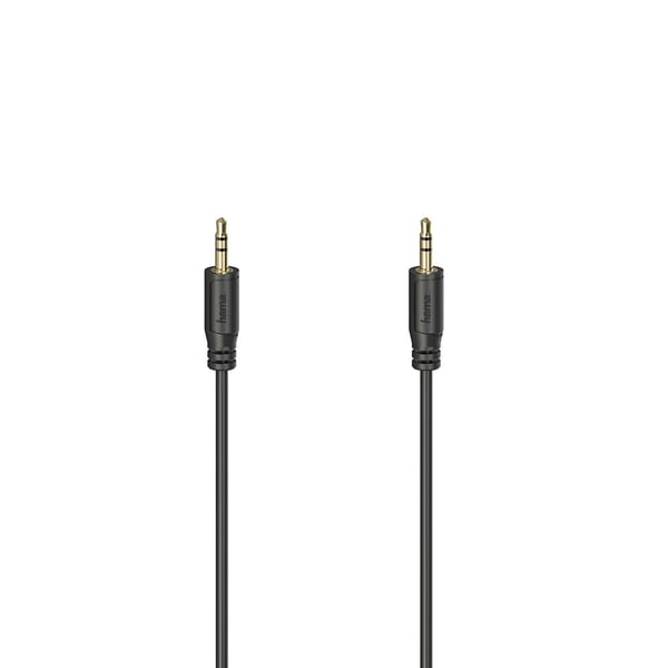 Lydkabel Flexi-Slim 3,5mm-3,5mm Gull Svart 0,75m