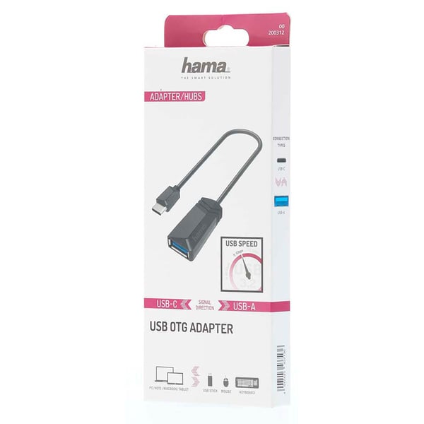 Adapter USB-OTG USB-C-USB 3.2 Gen 1 5Gbit/s Svart
