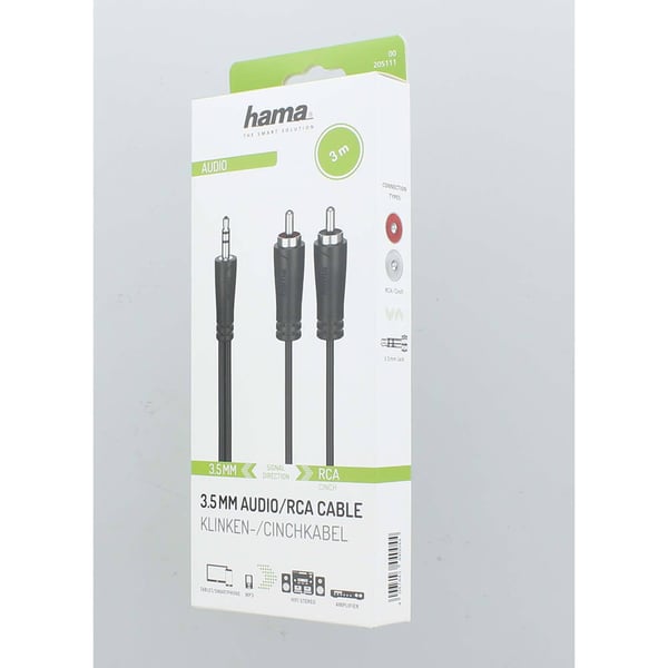 Cable Audio 3.5-2x RCA Black 3.0m