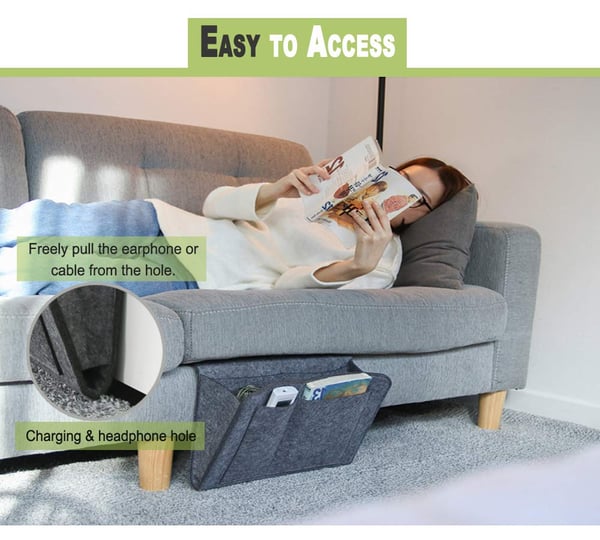 Filt opbevaringstaske til seng/sofa DarkGrey