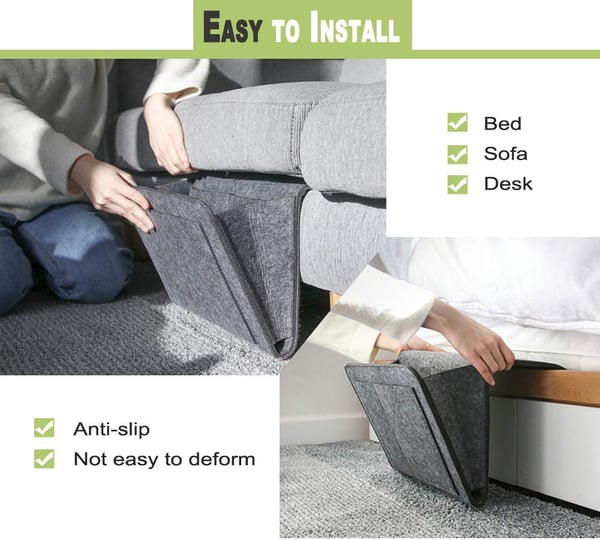 Filt opbevaringstaske til seng/sofa DarkGrey