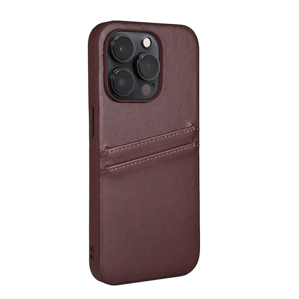 Back cover PU 2 card iPhone 14 Pro 6,1" Brown