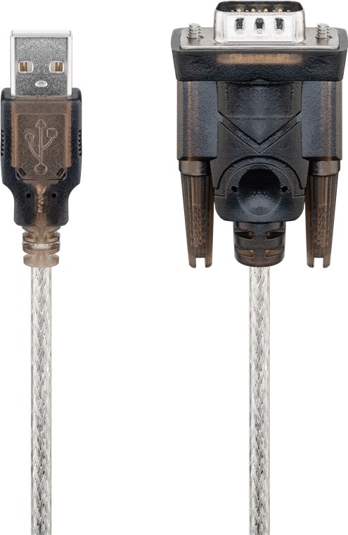 USB-til-seriel-adapter, 1,5 m, transparent