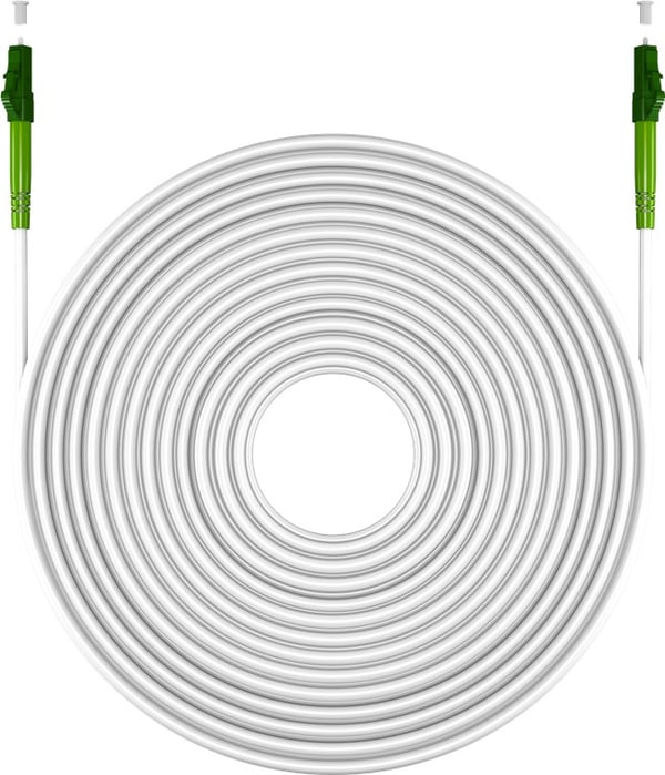 Valokuitukaapeli (FTTH), Singlemode (OS2) Valkoinen, valkoinen (Simplex), 10 m