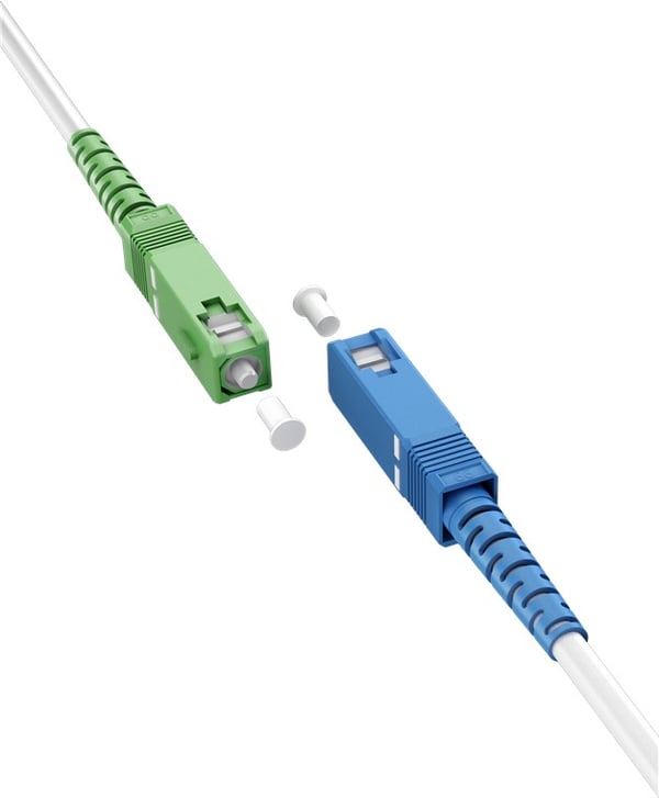 Fiberoptisk kabel (FTTH), Singlemode (OS2) White, vit (Simplex), 20 m