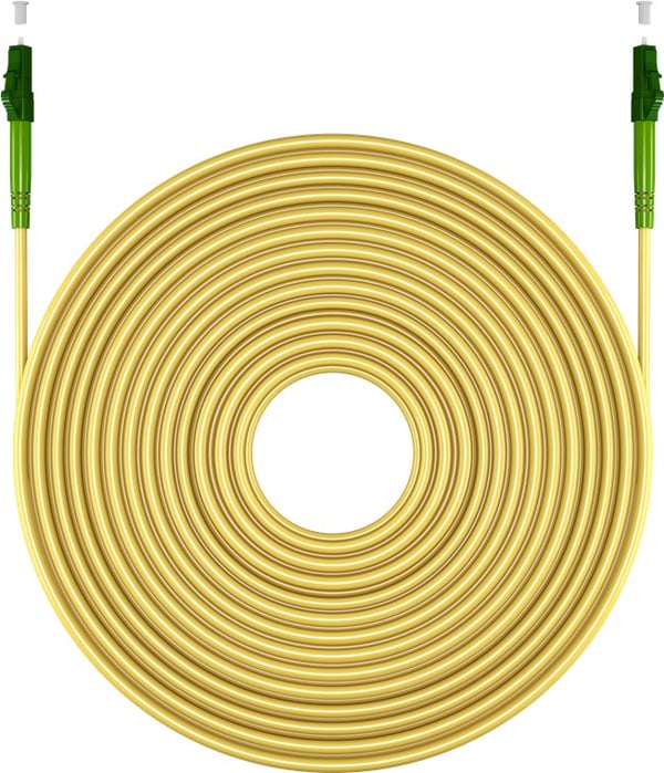 Fiberoptisk kabel (FTTH), Singlemode (OS2) Yellow, gul (Simplex), 1 m