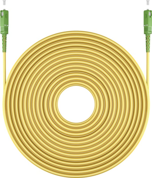 Fiberoptisk kabel (FTTH), Singlemode (OS2) Yellow, gul (Simplex), 1 m