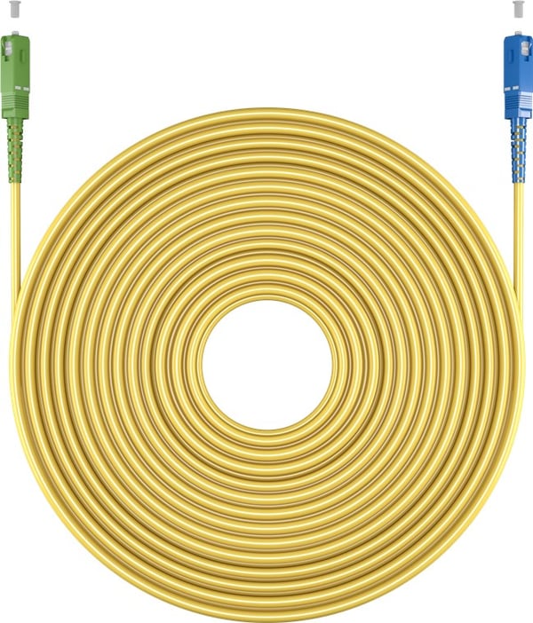 Fiberoptisk kabel (FTTH), Singlemode (OS2) Yellow, gul (Simplex), 5 m