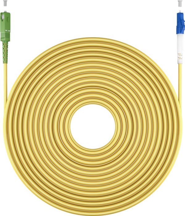 Fiberoptisk kabel (FTTH), Singlemode (OS2) Yellow, gul (Simplex), 15 m