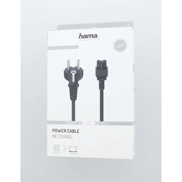 Nätkabel 3-stift Svart 1,5m