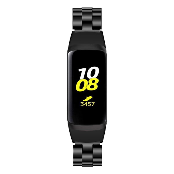 Kompatibel med Samsung Galaxy Fit 2 SM-R370 erstatningsarmbånd i rustfritt stål - Svart Black Samsung SM-R370